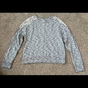 Grey Lace Shoulder Hollister Sweater
